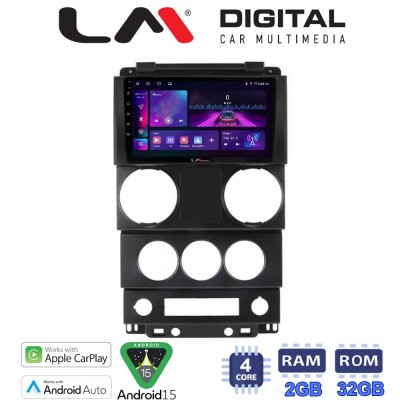 LM Digital - LM ZA4748C GPS Οθόνη OEM Multimedia Αυτοκινήτου για Jeep Wrangler 2007 2011 (CarPlay/AndroidAuto/BT/GPS/WIFI/GPRS)