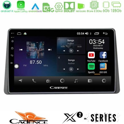 Cadence X2 Series 8Core Android14 6+128GB Dacia Duster 2019- Navigation Multimedia Tablet 10"
