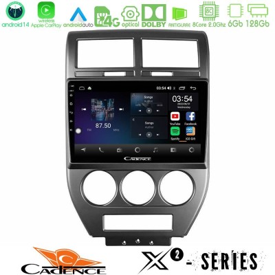 Cadence X2 Series 8Core Android14 6+128GB Jeep Compass/Patriot 2007-2008 Navigation Multimedia Tablet 10"