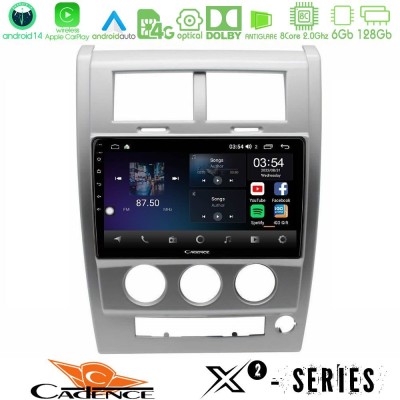 Cadence X2 Series 8Core Android14 6+128GB Jeep Cherokee (KK) 2008-2012 Navigation Multimedia Tablet 10"