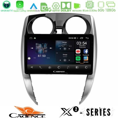Cadence X2 Series 8Core Android14 6+128GB Nissan Note 2013-2018 Navigation Multimedia Tablet 10"