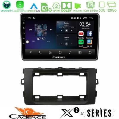 Cadence X2 Series 8Core Android14 6+128GB Toyota Auris 2013-2016 Navigation Multimedia Tablet 10"