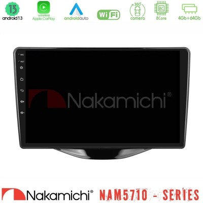 Nakamichi NAM5710 Series 8Core Android13 4+64GB Toyota Aygo | Citroen C1 | Peugeot 108 Navigation Multimedia Tablet 9"
