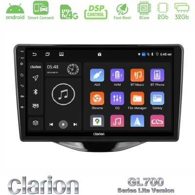 Clarion GL700 Lite Series 8Core Android ClarionOS 2+32GB Toyota Aygo | Citroen C1 | Peugeot 108 Navigation Multimedia Tablet 9" 