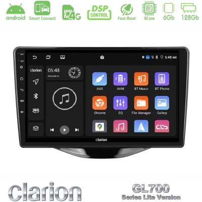 Clarion GL700 Lite Series 8Core Android ClarionOS 6+128GB Toyota Aygo | Citroen C1 | Peugeot 108 Navigation Multimedia Tablet 9"