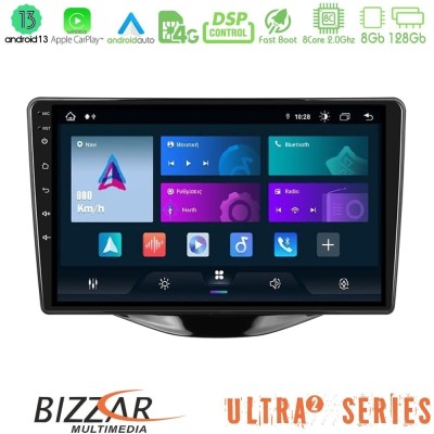 Bizzar Ultra Series Toyota Aygo | Citroen C1 | Peugeot 108 8core Android13 8+128GB Navigation Multimedia Tablet 9"