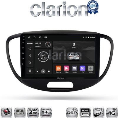 CLARION GL74455 Οθόνη OEM Multimedia Αυτοκινήτου για HYUNDAI i10 20082013 (CarPlay/AndroidAuto/BT/GPS/WIFI/GPRS)
