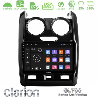 Clarion GL700 Lite Series 8Core Android ClarionOS 2+32GB Dacia Duster 2014-2018 Navigation Multimedia Tablet 9" Με Carplay & And