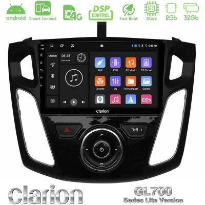 Clarion GL700 Lite Series 8Core Android ClarionOS 2+32GB Ford Focus 2012-2018 Navigation Multimedia Tablet 9" Με Carplay & Andro