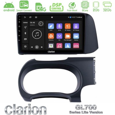 Clarion GL700 Lite Series 8Core Android ClarionOS 2+32GB Hyundai i10 Navigation Multimedia Tablet 9" Με Carplay & Android Auto
