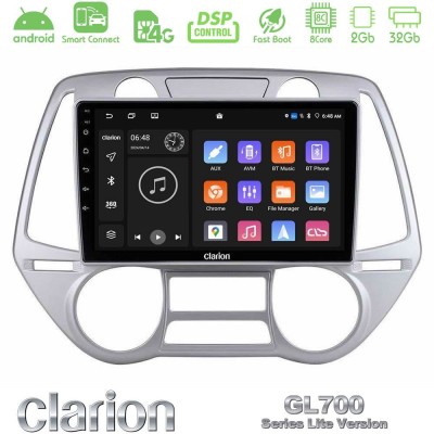 Clarion GL700 Lite Series 8Core Android ClarionOS 2+32GB Hyundai i20 2009-2012 Auto A/C Navigation Multimedia Tablet 9" Με Carpl