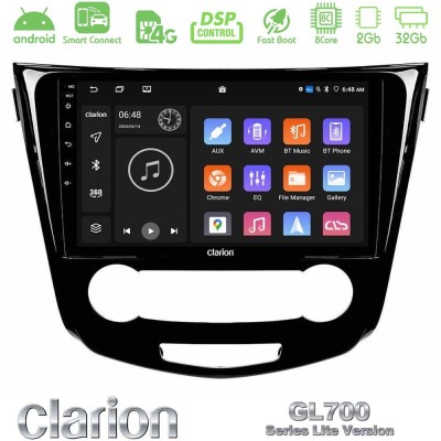 Clarion GL700 Lite Series 8Core Android ClarionOS 2+32GB Nissan Qashqai J11 (Manual A/C) Navigation Multimedia Tablet 10" Με Car