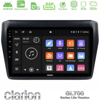 Clarion GL700 Lite Series 8Core Android ClarionOS 2+32GB Suzuki Swift 2017-2023 Navigation Multimedia Tablet 9" Με Carplay & And