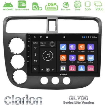 Clarion GL700 Lite Series 8Core Android ClarionOS 6+128GB Honda Civic 2001-2005 Navigation Multimedia Tablet 9" Με Carplay & And