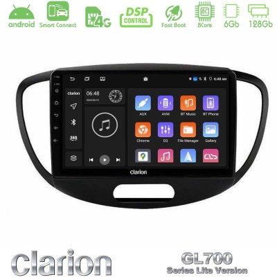 Clarion GL700 Lite Series 8Core Android ClarionOS 6+128GB Hyundai i10 2008-2014 Navigation Multimedia Tablet 9" Με Carplay & And