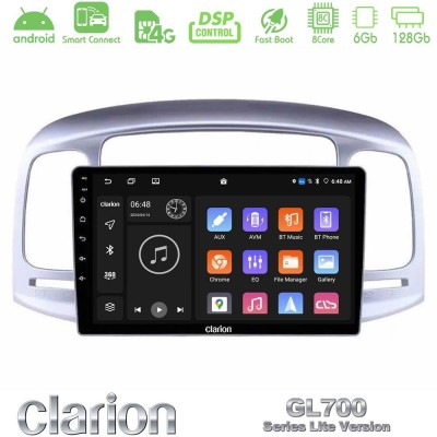 Clarion GL700 Lite Series 8Core Android ClarionOS 6+128GB Hyundai Accent 2006-2011 Navigation Multimedia Tablet 9" Με Carplay & 
