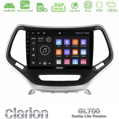 Clarion GL700 Lite Series 8Core Android ClarionOS 6+128GB Jeep Cherokee 2014-2019 Navigation Multimedia Tablet 9" (Ασημί Χρώμα) 