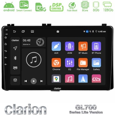 Clarion GL700 Lite Series 8Core Android ClarionOS 6+128GB Toyota Corolla/Auris 2017-2019 Navigation Multimedia Tablet 9" Με Carp
