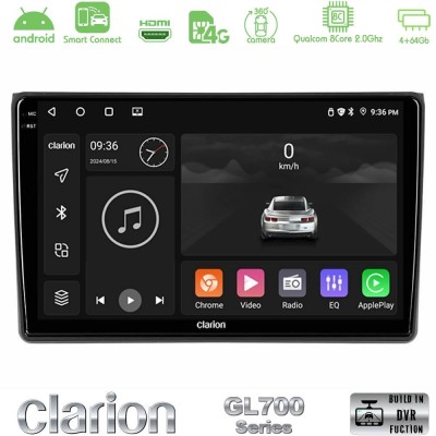 Clarion GL700 Series 8Core Android ClarionOS 4+64GB Audi A4 B7 Navigation Multimedia Tablet 9" Με Carplay & Android Auto
