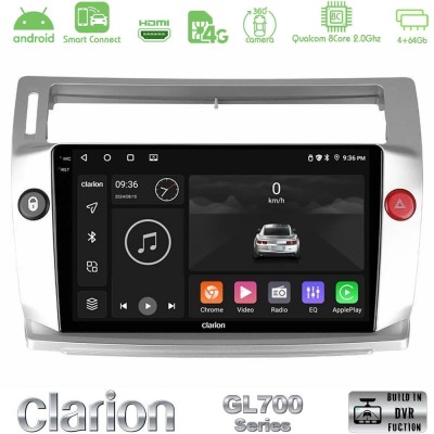 Clarion GL700 Series 8Core Android ClarionOS 4+64GB Citroen C4 2004-2010 Navigation Multimedia Tablet 9" Με Carplay & Android Au