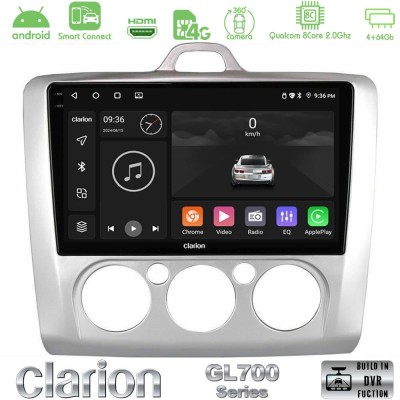 Clarion GL700 Series 8Core Android ClarionOS 4+64GB Ford Focus Manual AC Navigation Multimedia Tablet 9" Με Carplay & Android Au