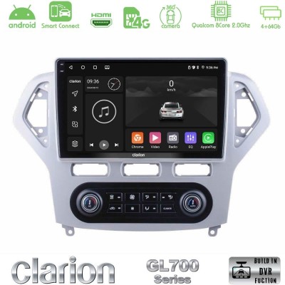 Clarion GL700 QUALCOMM Series 8Core Android ClarionOS 4+64GB Ford Mondeo 2007-2011 (Auto A/C) Navigation Multimedia Tablet 10" Μ