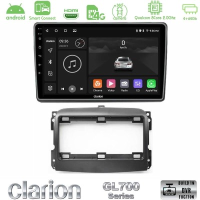 Clarion GL700 QUALCOMM Series 8Core Android ClarionOS 4+64GB Fiat 500L Navigation Multimedia Tablet 10" Με Carplay & Android Aut