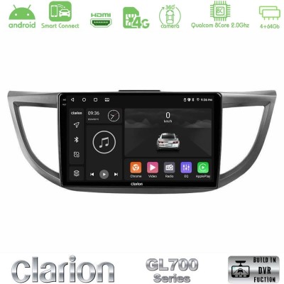 Clarion GL700 Series 8Core Android ClarionOS 4+64GB Honda CRV 2012-2017 Navigation Multimedia Tablet 9" Με Carplay & Android Aut