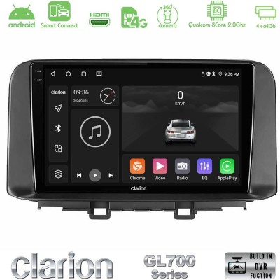 Clarion GL700 QUALCOMM Series 8Core Android ClarionOS 4+64GB Hyundai Kona 2018-2023 Navigation Multimedia Tablet 10" Με Carplay 