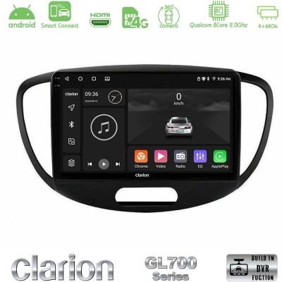 Clarion GL700 QUALCOMM Series 8Core Android ClarionOS 4+64GB Hyundai i10 2008-2014 Navigation Multimedia Tablet 9" Με Carplay & 