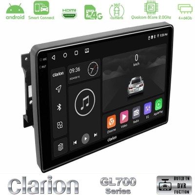 Clarion GL700 QUALCOMM Series 8Core Android ClarionOS 4+64GB Chrysler / Dodge / Jeep Navigation Multimedia Tablet 10" Με Carplay