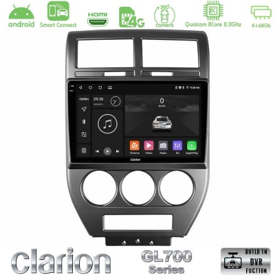 Clarion GL700 QUALCOMM Series 8Core Android ClarionOS 4+64GB Jeep Compass/Patriot 2007-2008 Navigation Multimedia Tablet 10" Με 