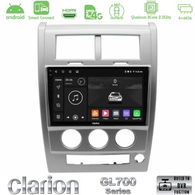 Clarion GL700 QUALCOMM Series 8Core Android ClarionOS 4+64GB Jeep Cherokee (KK) 2008-2012 Navigation Multimedia Tablet 10" Με Ca