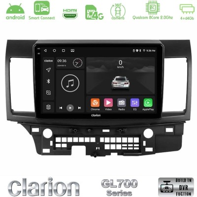 Clarion GL700 QUALCOMM Series 8Core Android ClarionOS 4+64GB Mitsubishi Lancer 2008 – 2015 Navigation Multimedia Tablet 10" Με C