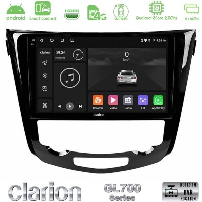 Clarion GL700 QUALCOMM Series 8Core Android ClarionOS 4+64GB Nissan Qashqai J11 (AUTO A/C) Navigation Multimedia Tablet 10" Με C