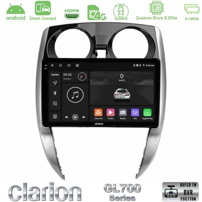 Clarion GL700 QUALCOMM Series 8Core Android ClarionOS 4+64GB Nissan Note 2013-2018 Navigation Multimedia Tablet 10" Με Carplay &