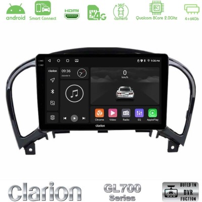 Clarion GL700 Series 8Core Android ClarionOS 4+64GB Nissan Juke Navigation Multimedia Tablet 9" Με Carplay & Android Auto