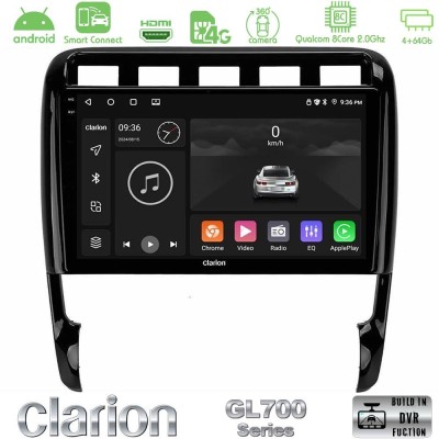 Clarion GL700 Series 8Core Android ClarionOS 4+64GB Porsche Cayenne 2003-2010 Navigation Multimedia Tablet 9" Με Carplay & Andro