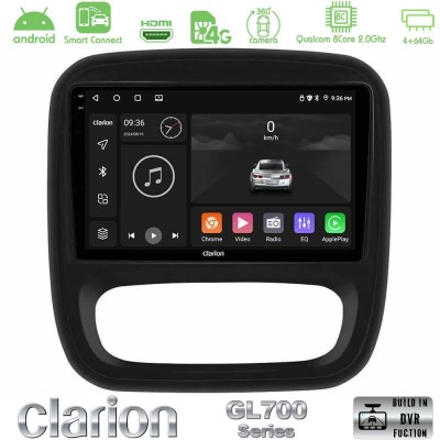Clarion GL700 Series 8Core Android ClarionOS 4+64GB Renault/Nissan/Opel/Fiat Navigation Multimedia Tablet 9" Με Carplay & Androi