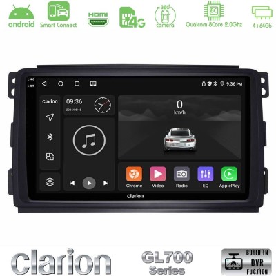 Clarion GL700 QUALCOMM Series 8Core Android ClarionOS 4+64GB Smart 451 Navigation Multimedia Tablet 9" Με Carplay & Android Auto