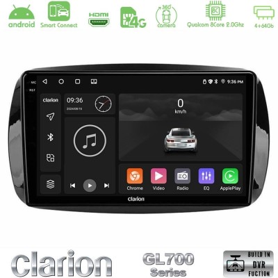 Clarion GL700 Series 8Core Android ClarionOS 4+64GB Smart 453 Navigation Multimedia Tablet 9" Με Carplay & Android Auto