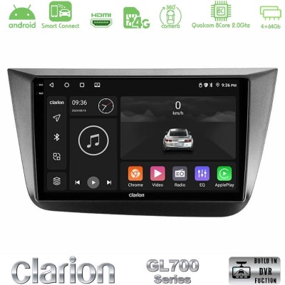 Clarion GL700 QUALCOMM Series 8Core Android ClarionOS 4+64GB Seat Altea 2004-2015 Navigation Multimedia Tablet 9" Με Carplay & A