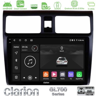 Clarion GL700 QUALCOMM Series 8Core Android ClarionOS 4+64GB Suzuki Swift 2005-2010 Navigation Multimedia Tablet 10" Με Carplay 