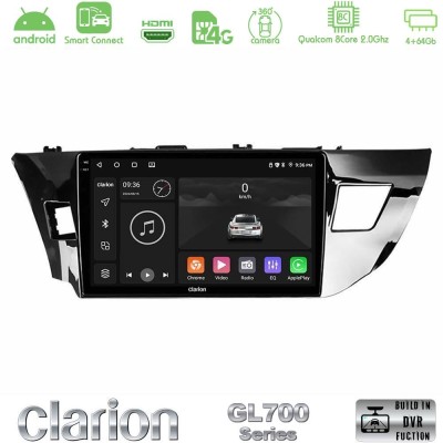 Clarion GL700 QUALCOMM Series 8Core Android ClarionOS 4+64GB Toyota Corolla 2014-2016 Navigation Multimedia Tablet 10" Με Carpla