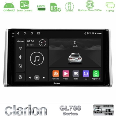 Clarion GL700 QUALCOMM Series 8Core Android ClarionOS 4+64GB Toyota RAV4 2019-2023 Navigation Multimedia Tablet 10" Με Carplay &
