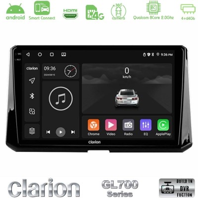 Clarion GL700 QUALCOMM Series 8Core Android ClarionOS 4+64GB Toyota Corolla 2019-2022 Navigation Multimedia Tablet 10" Με Carpla