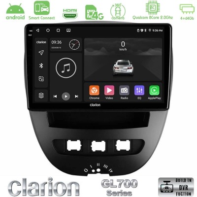 Clarion GL700 QUALCOMM Series 8Core Android ClarionOS 4+64GB Toyota Aygo/Citroen C1/Peugeot 107 Navigation Multimedia Tablet 10"