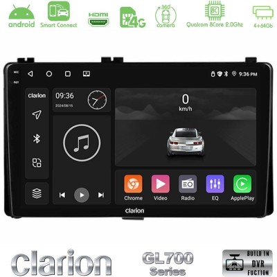 Clarion GL700 QUALCOMM Series 8Core Android ClarionOS 4+64GB Toyota Corolla/Auris 2017-2019 Navigation Multimedia Tablet 9" Με C
