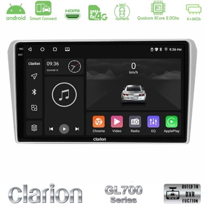 Clarion GL700 Series 8Core Android ClarionOS 4+64GB Toyota Avensis T25 02/2003–2008 Navigation Multimedia Tablet 9" Με Carplay &