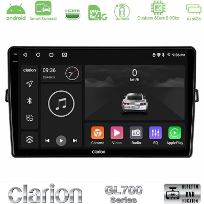 Clarion GL700 QUALCOMM Series 8Core Android ClarionOS 4+64GB Toyota Auris Navigation Multimedia Tablet 10" Με Carplay & Android 